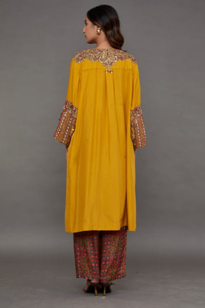Debyani Mustard embroidered kurta set DEBJAN26D136687