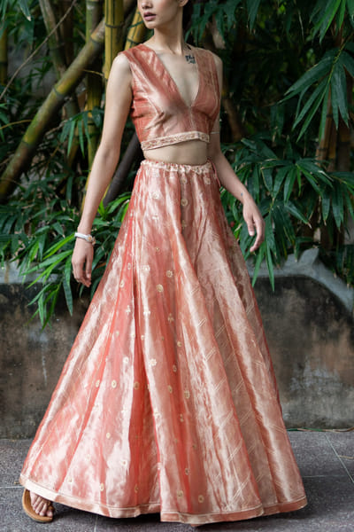 Deep thee Blush pink embroidered lehenga set DEEDEC2020