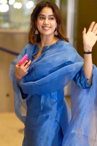 Blue embroidered kurta set