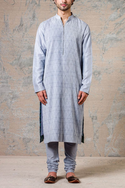 Blue pintuck kurta set