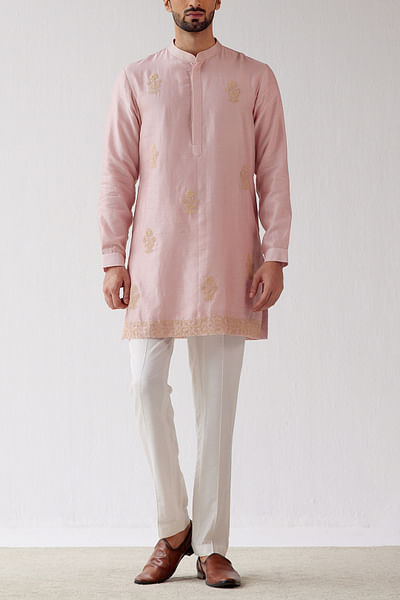 Blush pink embroidered kurta set