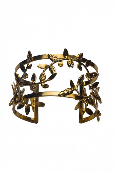 Gold leaf cuff bracelet