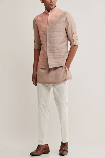 Rose silk Jawahar jacket