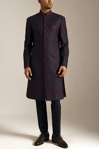 Night ruby sherwani set