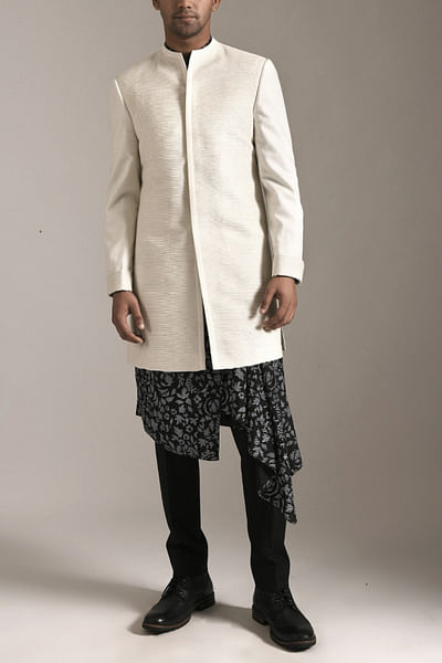 Ivory silk sherwani