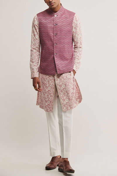 Mauve cotton silk jacket