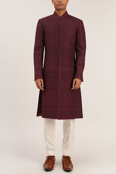 Old mauve sherwani set