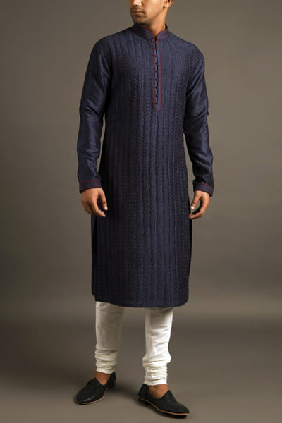 Navy blue kurta set