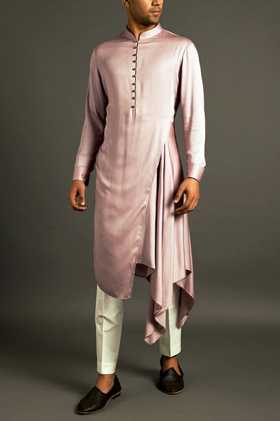 Lavendar draped kurta set