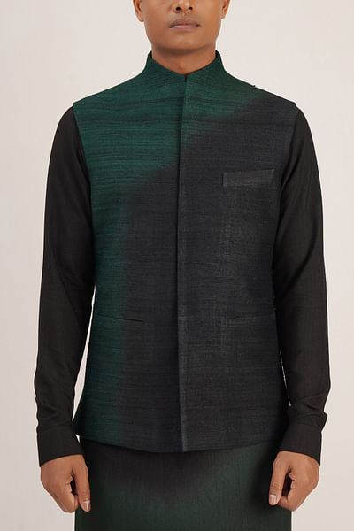 Black dip dyed Jawahar jacket