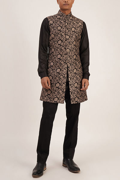 Black thread embroidery Jawahar jacket