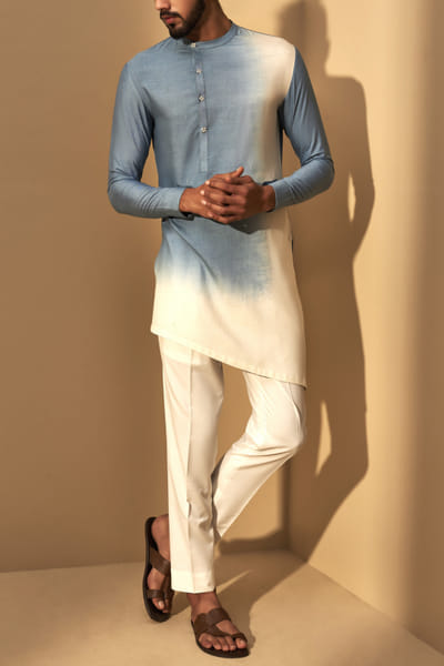 Dhruv Vaish Blue & ivory kurta set DHRDRP1210