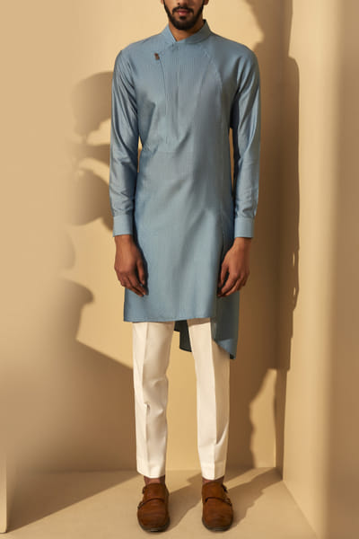 Blue embroidered kurta set