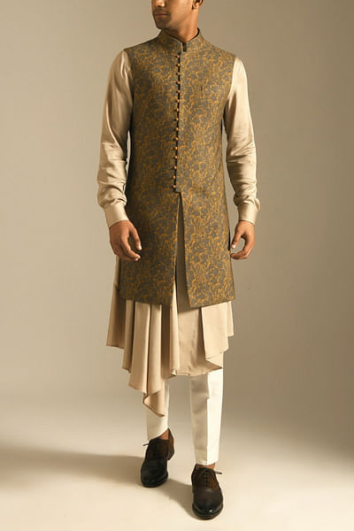 Ochre printed Jawahar jacket