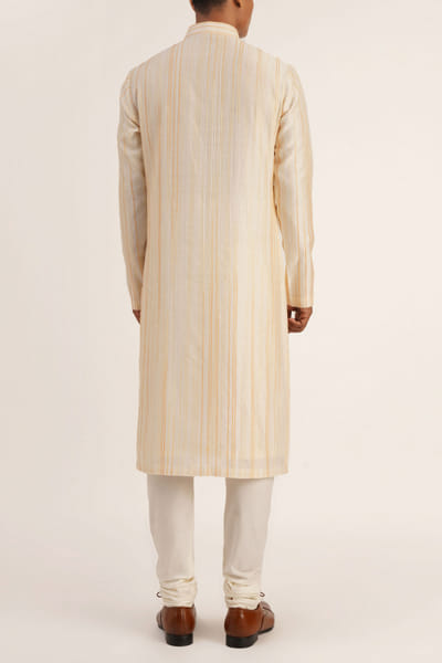 Dhruv Vaish Vanilla white embroidered kurta set DHRNOV2218