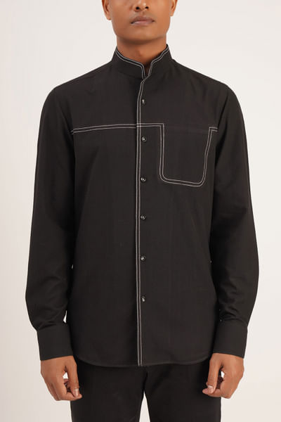 Black high neck shirt