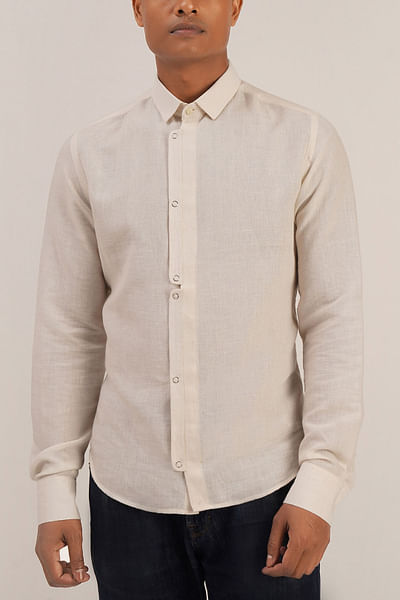 Vanilla handloom cotton shirt