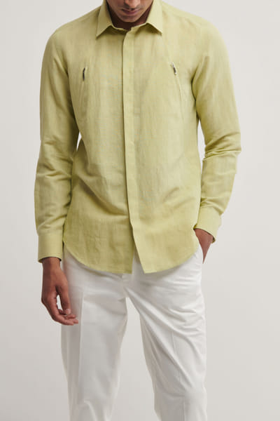 Pale mint cotton handloom shirt