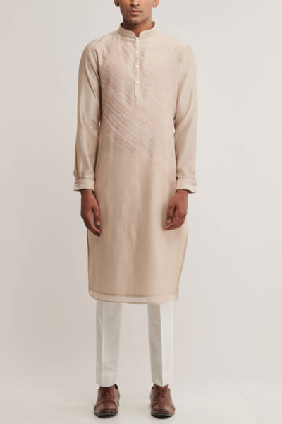 Dusty pink embroidered kurta set