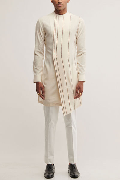 Vanilla handloom cotton kurta set