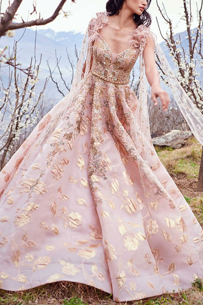 Pink organza gown