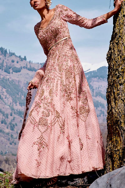 Pink embellished gown