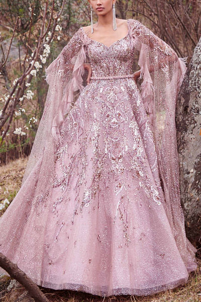 Lilac embellished gown