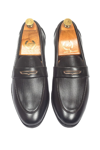 Modello Domani Dark brown handcrafted penny slip-ons MODEJUL26D148950