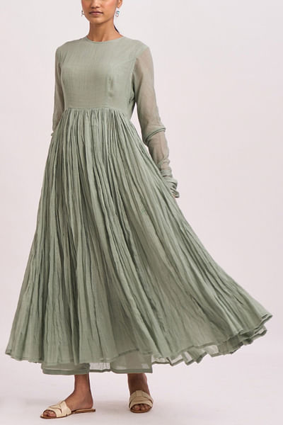 Sea green anarkali set