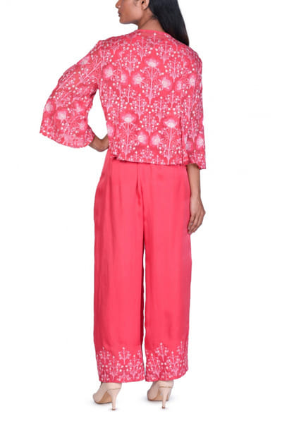 Dev R Nil Coral crop top and pants DRNDRNFSSET37