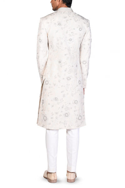 Dev R Nil Off white embroidered sherwani DRNDRNS22SWRNI63