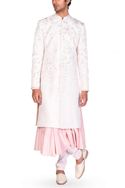 Off white sherwani and kurta set