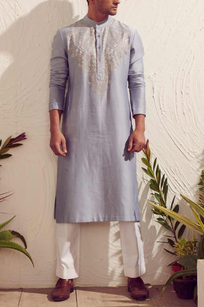 Slate grey kurta set