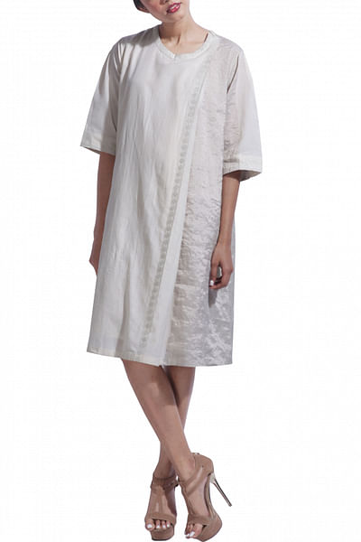 Khaadi dress with tissue feather embroidery