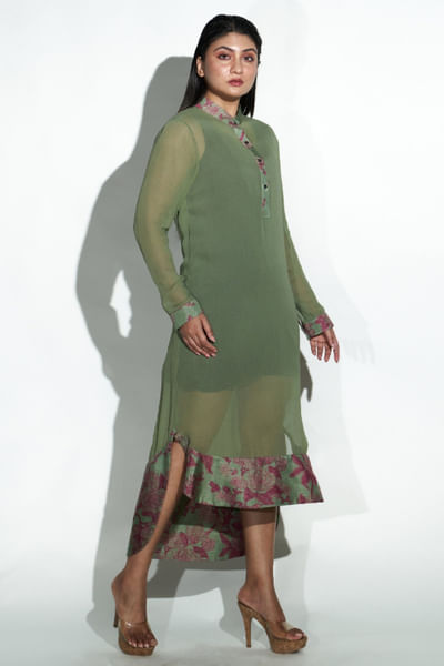 Sap green printed tunic