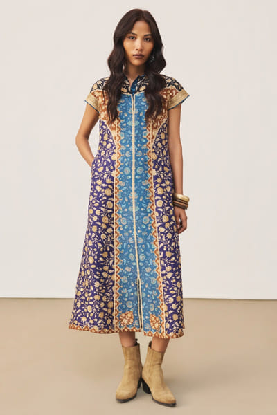 Ritu Kumar Multicolour embroidered floral print dress RITUJUN26D347287