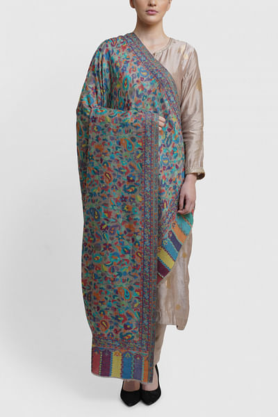 Multicoloured kani shawl