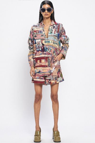 Multicolour printed shorts