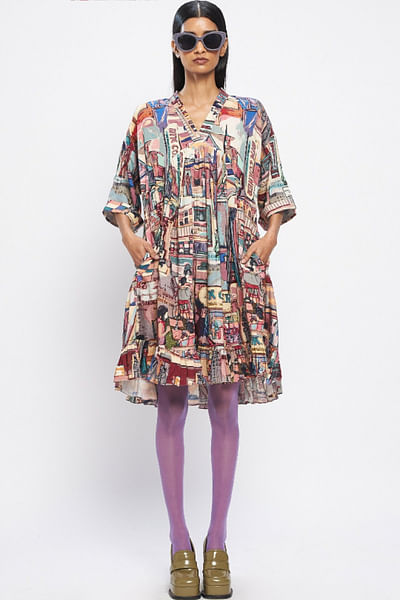 Multicolour printed dress