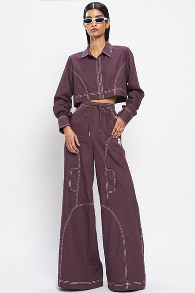 Aubergine cropped shirt