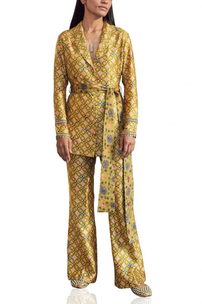 Green blazer and pants set