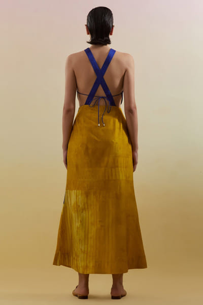 Clos Azure and amber geometric embellished dress CLOSJUL26D249592