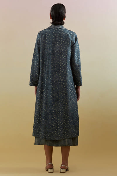 Clos Indigo slate abstract embellished jacket set CLOSJUL26D249616