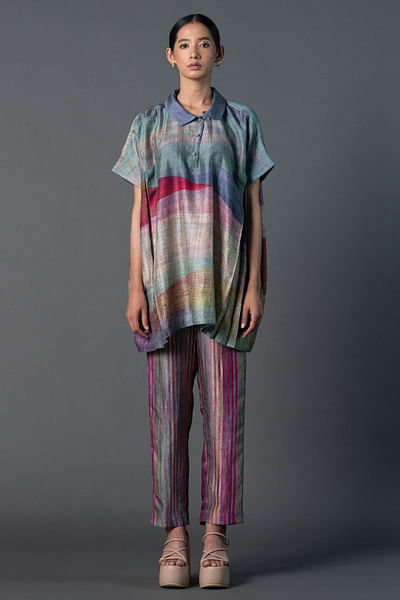 Teal blue printed co-ords