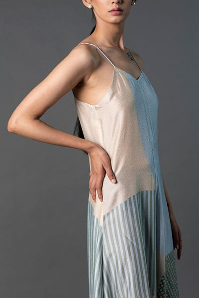 Cream geometric printed jumpsuit