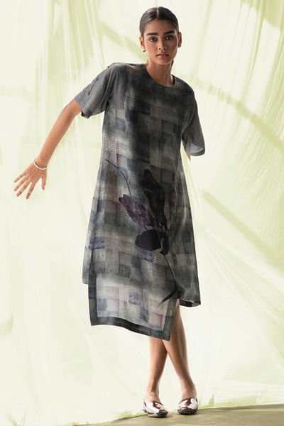 Grey printed dress