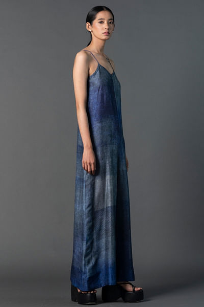 Royal blue printed jumpsuit