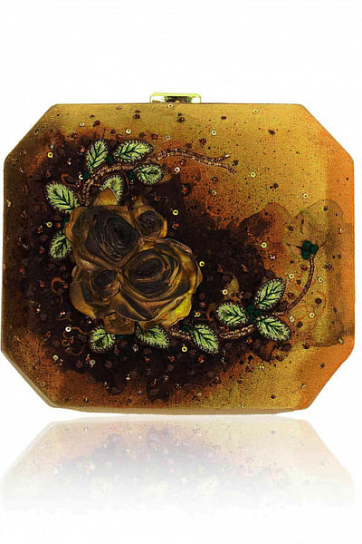 Gold rose octagonal clutch