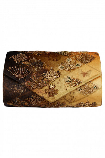Gold ombre embellished clutch