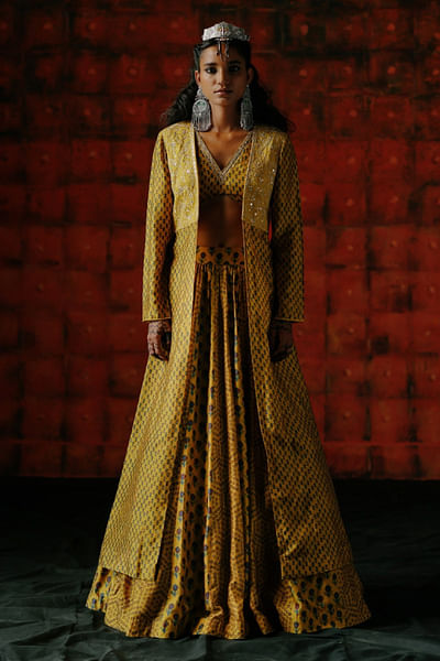 Amber floral printed lehenga jacket set